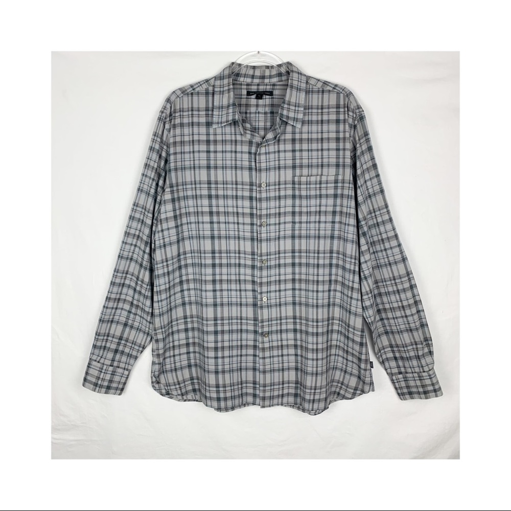 John Varvatos USA Button Front Plaid Shirt size XL